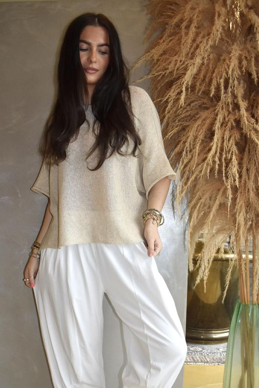 Jo Jo Quirky Classic Barrel Pant White